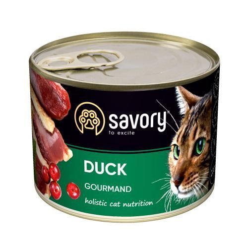 Влажный корм Savory Adult Cat для взрослых котов, с уткой в ​​паштете 200 г 30617 фото
