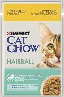 Влажный корм для выведения шерсти у кошек Cat Chow Adult 85 г (курица и фасоль) 3650651 фото