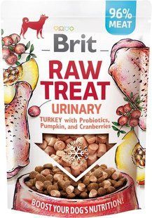 Лакомство Brit Raw Treat Digestion Freeze-dried для взрослых собак всех пород, профилактика мочекаменной болезни, с индейкой 40 г 112134 фото