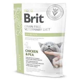 Сухий корм Brit GF Veterinary Diets Diabetes для котів з цукровим діабетом, з куркою та жовтим горохом 400 г 170970/528530 фото