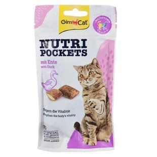 Лакомство GimCat Nutri Pockets для взрослых котов, мультивитамин, утка 60 г G-419220/419312 фото