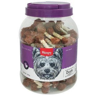Лакомство Wanpy Duck Jerky Dumbbells для собак, гантель с вяленой уткой 1.2 кг DA-06H-Банка фото