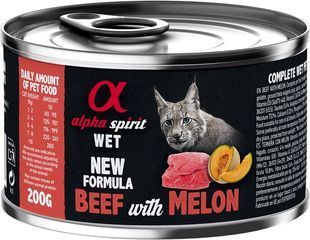 Влажный корм Alpha Spirit для взрослых котов, с говядиной и дыней 200 г as969008 фото