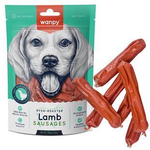 Ласощі Wanpy Lamb Sausages для собак, сосиски з ягням 100 г SA-04H фото