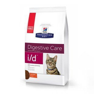 Сухой корм Hill's Prescription Diet Feline I/D Digestive Care для котов уход за пищеварением, с курицей 400 г 606178 фото