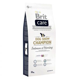 Сухий корм Brit Care Dog Hypoallergenic Dog Show Champion для дорослих виставкових собак, з лососем і оселедцем 12 кг 172228 фото