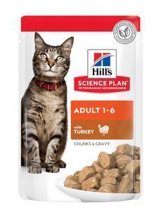 Влажный корм Hill's Science Plan Feline Adult Cat для взрослых котов, с индейкой 85г 604004 фото