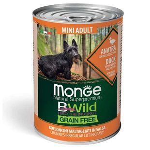 Вологий корм Monge Dog Be Wild Mini Adult для дорослих собак маленьких порід, качка, гарбуз та цукіні 400 г 70012638 фото