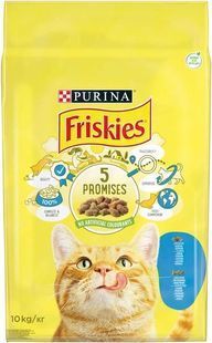 Сухий корм Purina Friskies для дорослих котів, з лососем та овочами 10 кг 3650370 фото