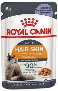 Вологий корм Royal Canin Hair & Skin Care для дорослих котів, догляд за шкірою та шерстю, шматочки в желе 85 г 41510010 фото
