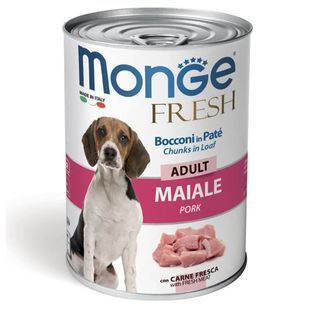 Вологий корм Monge Dog Fresh Adult для дорослих собак, з свіжою свининою 400 г 70014465 фото