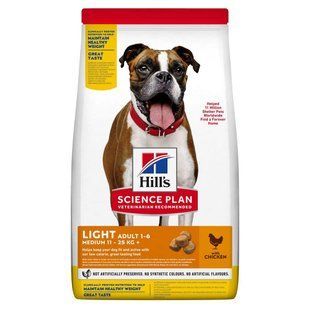 Сухой корм Hill's Science Plan Canine Adult Medium Breed для взрослых собак средних пород подверженных лишнему весу, с курицей 14 кг 604359 фото