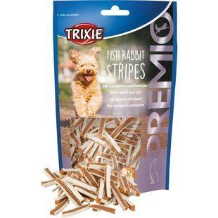 Лакомство Trixie Fish Rabbit Stripes для взрослых собак, кролик и треска 100 г 31547 фото