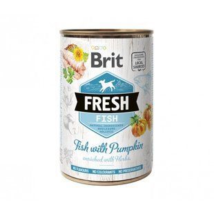 Влажный корм Brit Fresh Fish with Pumpkin для взрослых собак всех пород, рыба и тыква 400 г 100162/3923 фото