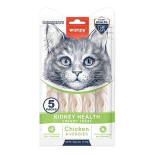 Функціональні ласощі Wanpy Creamy Lickable Treats Kidney Health для дорослих котів, підтримка здоров'я нирок, курка з овочами 70 г RAC-71x12 фото