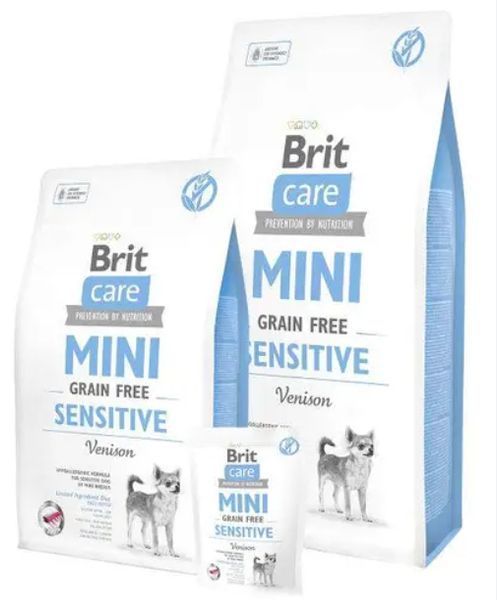 Сухой корм Brit Care Grain Free Mini Sensitive для взрослых собак малых пород с чувствительным пищеварением, с олениною 2 кг 170776/0169 фото