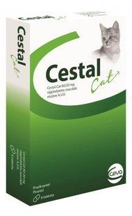 Таблетки Цестал Кет (Cestal Cat) для котів, від внутрішніх паразитів 1 таблетка 18177 фото
