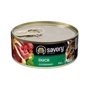 Влажный корм Savory Adult Cat для взрослых котов, с уткой в ​​паштете 100 г 30600 фото
