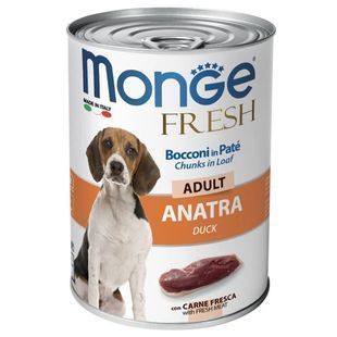 Вологий корм Monge Dog Fresh Adult для дорослих собак, з свіжою качкою 400 г 70014564 фото