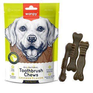 Лакомство Wanpy Toothbrush Chews Chicken для собак, уход за пастью, со вкусом курицы 100 г DB-13 фото