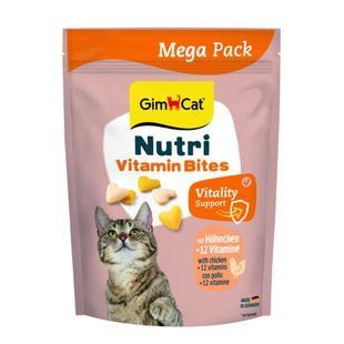 Витамизированное лакомство GimCat Nutri Vitamin Bites для взрослых котов, с курицей 425 г G-419688 фото