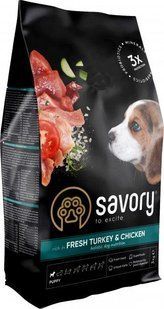 Сухий корм Savory Puppy All Breeds для цуценят всіх порід, зі свіжою індичкою та куркою 3 кг 30297 фото