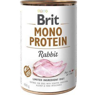 Вологий корм Brit Mono Protein Dog для дорослих собак, з кроликом 400 г 100061/9797 Mono Protein фото