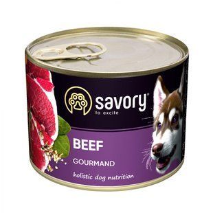 Вологий корм Savory Dog Adult для дорослих собак усіх порід, з яловичиною у паштеті 200 г 30426 фото