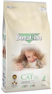 Сухой корм BonaCibo Adult Cat для взрослых котов с чувствительным пищеварением, с мясом ягненка и рисом 5 кг BC405666 фото
