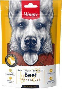 Ласощі Wanpy Soft Beef Jerky Slices для собак, слайси в'яленої яловичини з качкою 100 г MA-04S фото