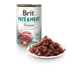 Вологий корм Brit Pat&eacute; & Meat Dog для дорослих собак, з олениною 400 г 100078/0328 фото