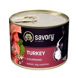 Вологий корм Savory Dog Adult для дорослих собак усіх порід, з індичкою у паштеті 200 г 30501 фото