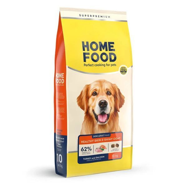 Сухий корм Home Food Dog Hair and Skin Adult Maxi Breed для дорослих собак великих порід для шкіри та шерсті, індичка та лосось 10 кг IK-10 фото