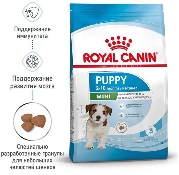Сухой корм Royal Canin Mini Puppy для щенков, мелких пород до 10 месяцев 2 кг 30000202 фото